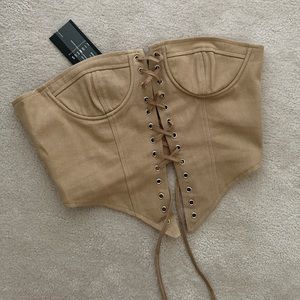 Tan corset top